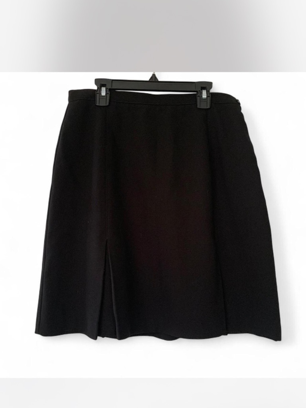 Goth Grunge office New York & Company Black  A-Line Skirt Front Slit size 10